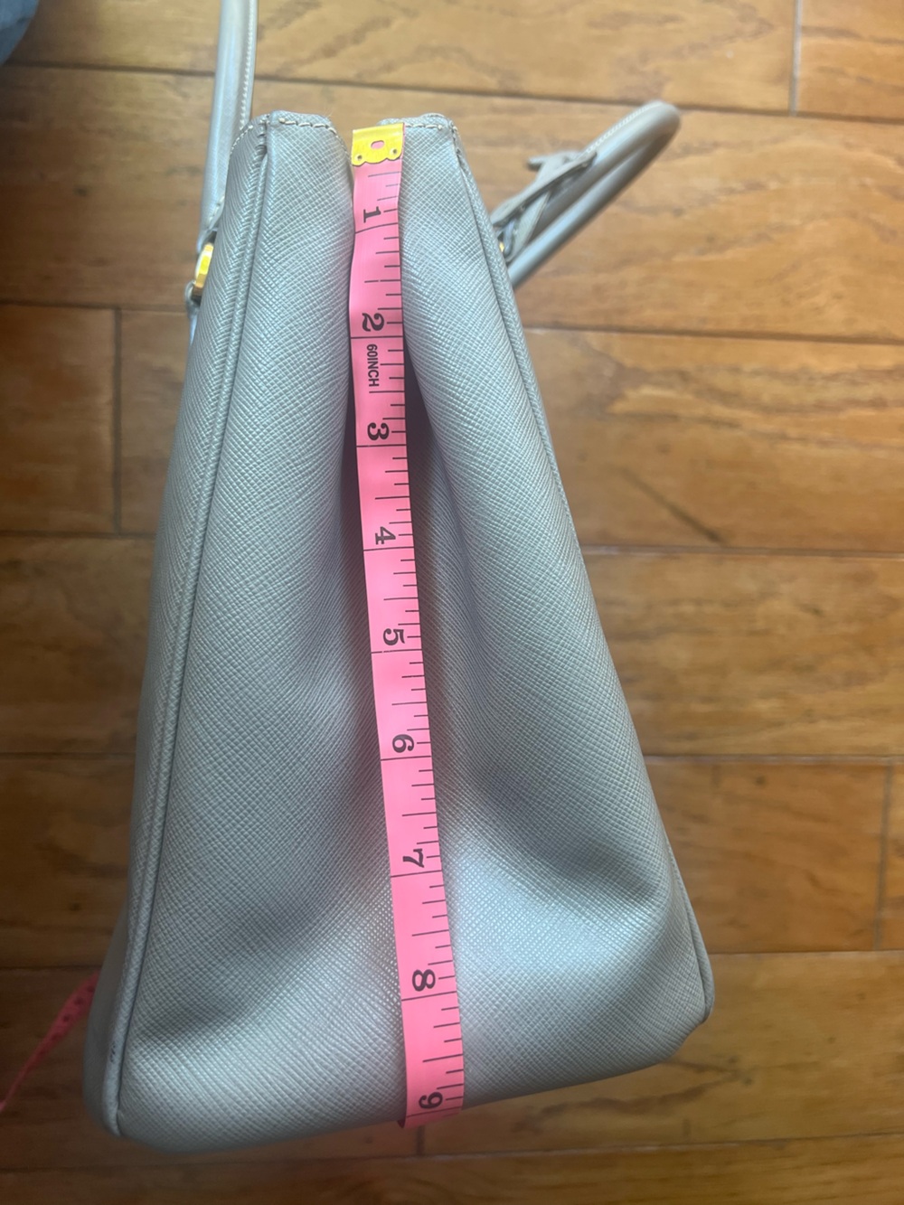 Prada Saffiano Double zip Lux in Argilla + Strap, Authenticity Card Style#BN2274 - Picture 16 of 16